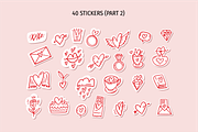 Love Doodles & Valentine Stickers, a Seasonal Illustration by Oktyabr (Thumbnail 8 of 10)