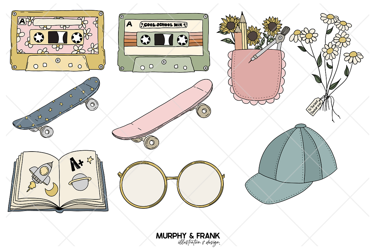 Groovy School Clipart Bundle Kids, a Graphic by Murphy & Frank (Photo 7 of 10)