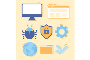 set system protection, a Technology Illustration by studiogstock