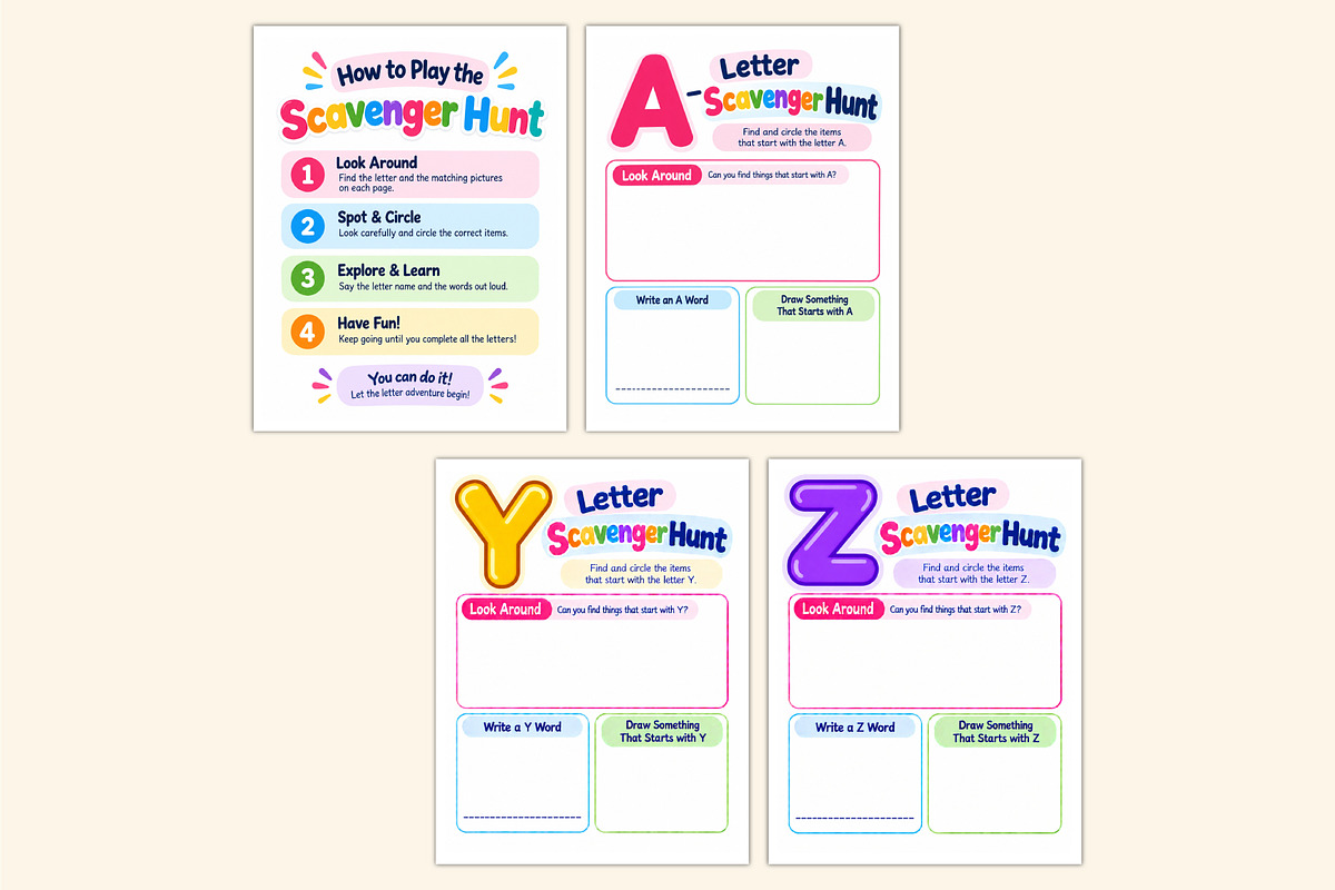 Alphabet Scavenger Hunt, a Stationery Template by Shumaya (Photo 4 of 4)