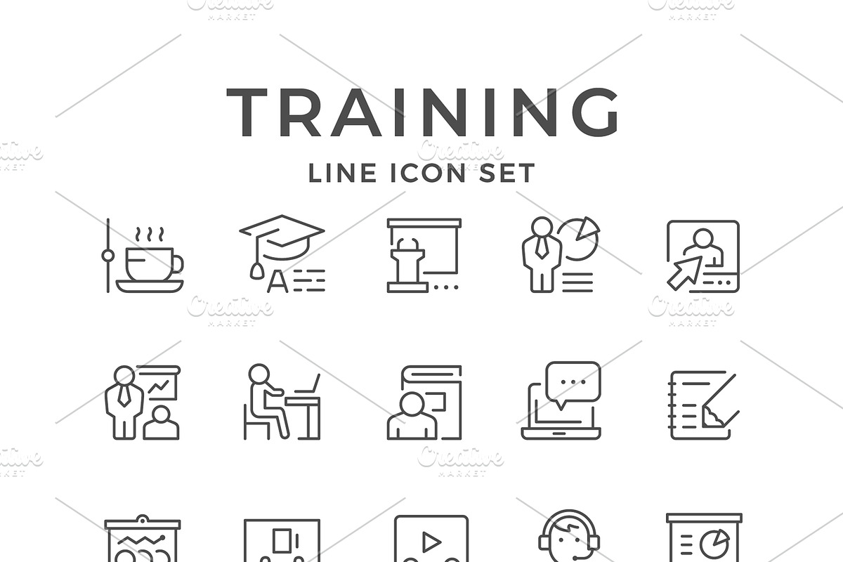 Set line icons of training, an Outline Icon by motorama (Photo 1 of 2)