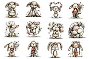 Whimsical Spring Bunny Clipart, an Illustration by Dream Creation (Thumbnail 3 of 5)