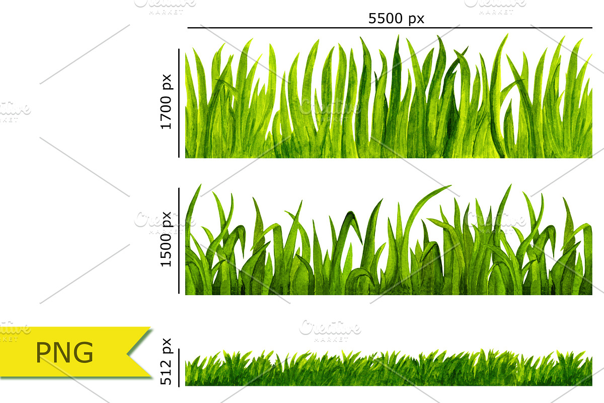 Watercolor Green Grass, an Object Graphic by Color_Brush (Photo 2 of 3)