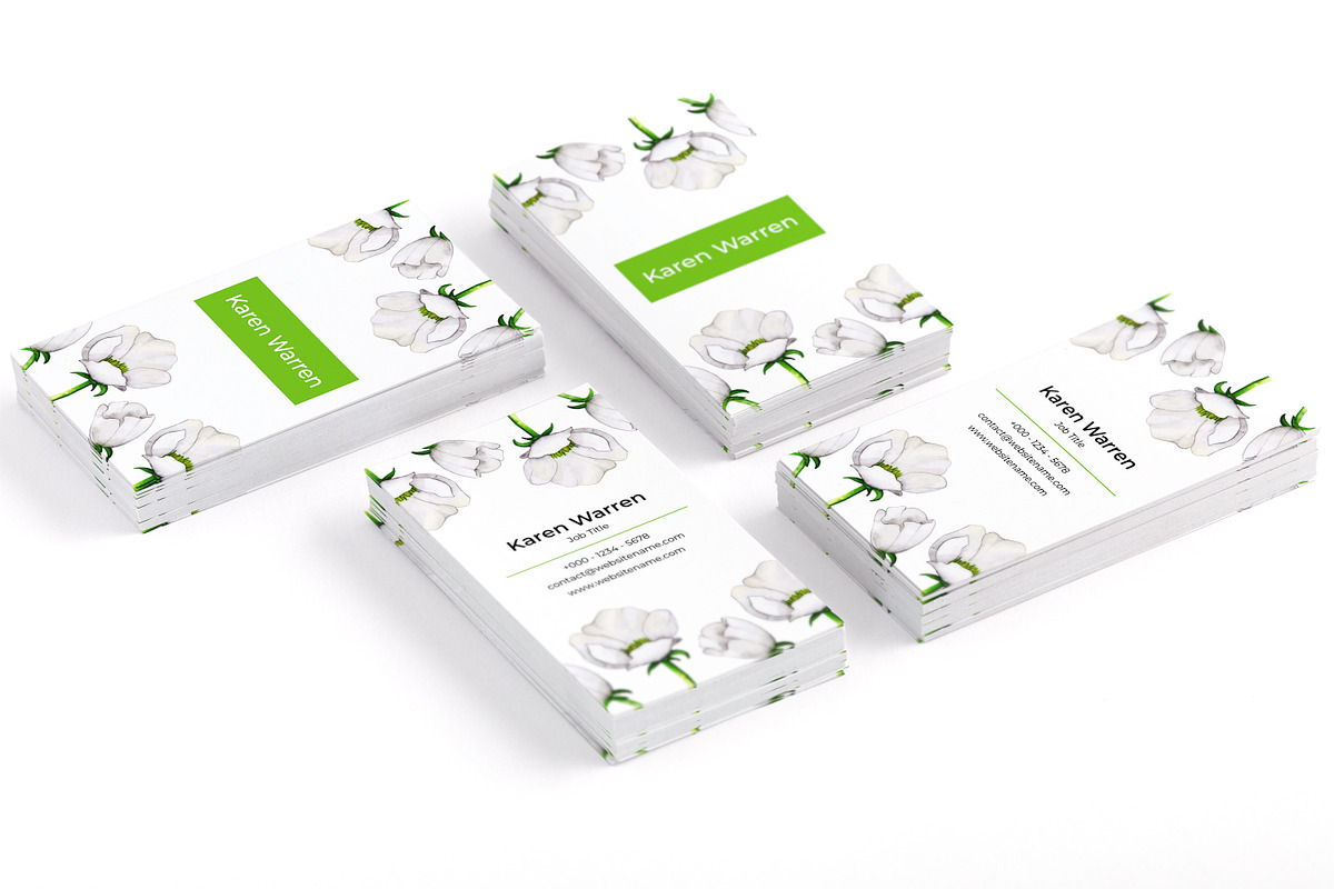 Watercolor Floral Business Card, a Business Card Template by RCDesigns (Photo 3 of 3)