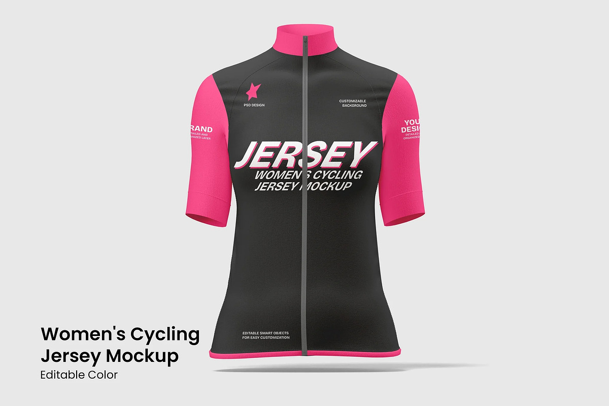Women's Cycling Jersey Mockup, an Advertising Mockup by renderstockmarket