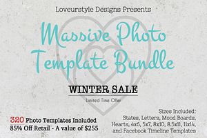 SALE Massive Photo Template Bundle, a Design Template by Loveurstyle Designs