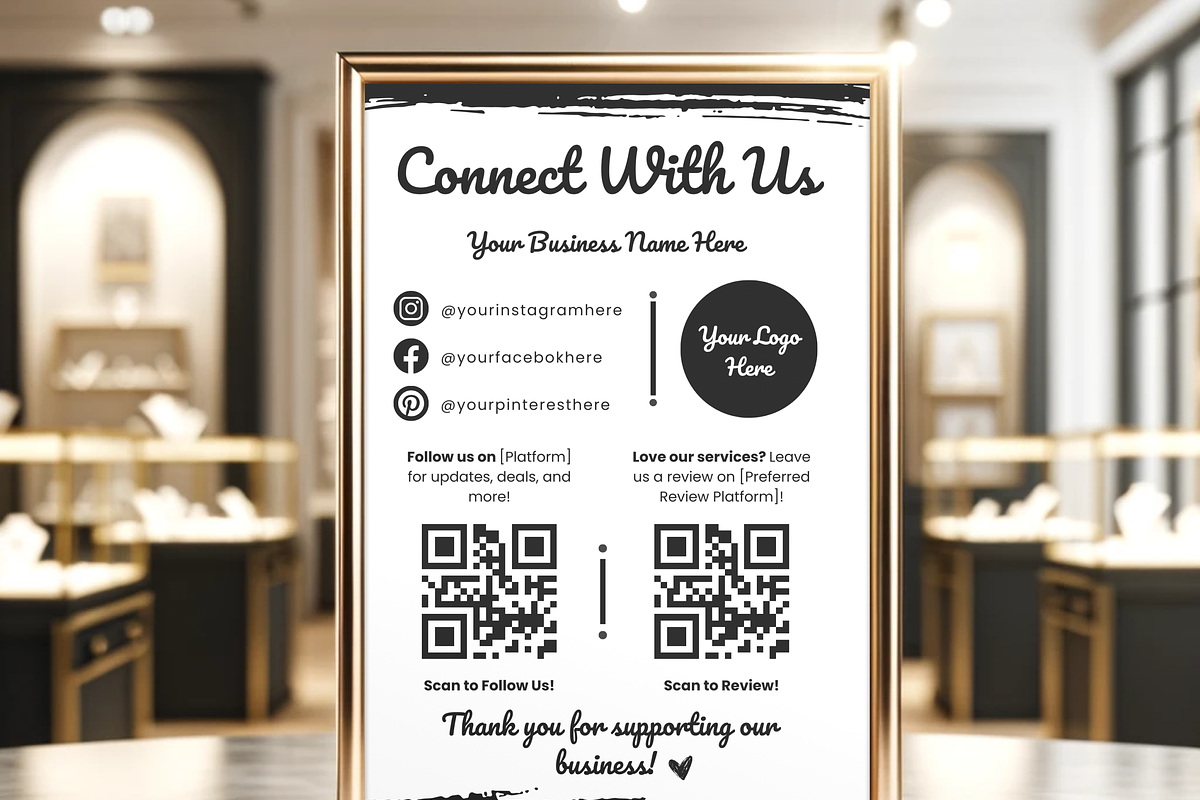 Editable Social Media Sign Template | Creative Market