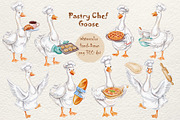 Watercolor Pastry Chef Goose Clipart, a Graphic by Watercolor dreams (Thumbnail 1 of 5)