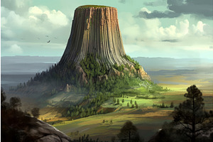 Devils Tower Wyoming. Generate Ai