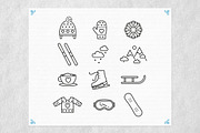24 vector linear Winter Time icons, an Outline Icon by Inna Moreva (Thumbnail 3 of 3)