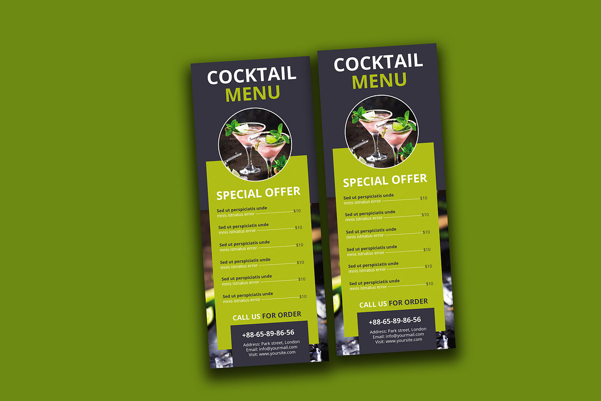Cocktail Menu Template, a Flyer Template by DGTouch (Photo 2 of 3)