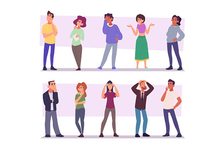 Confused people. Characters standing, a Person Illustration by Onyx