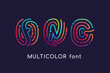Rainbow Fingerprint Colored Font, a Symbol Font by kaer_shop