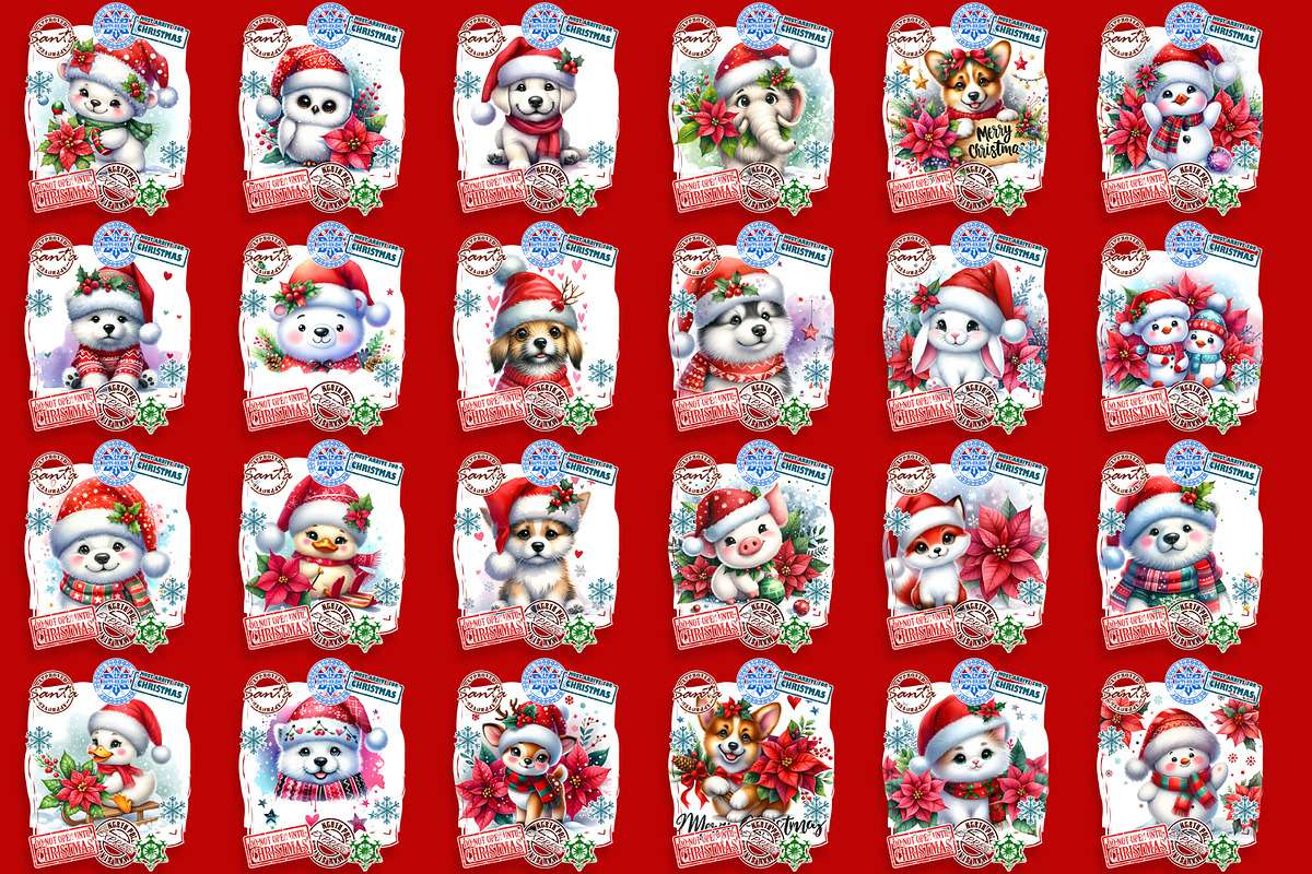 Christmas Santa Sack bundle, an Animal Illustration by ElenazlataArt (Photo 4 of 10)