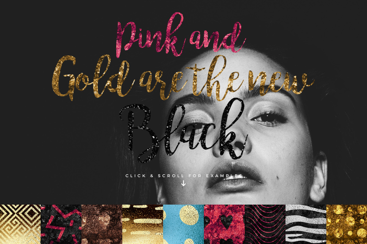 300+ Gold Glitter Foil Styles, a Layer Style Add-On by Graphicdome (Photo 9 of 17)