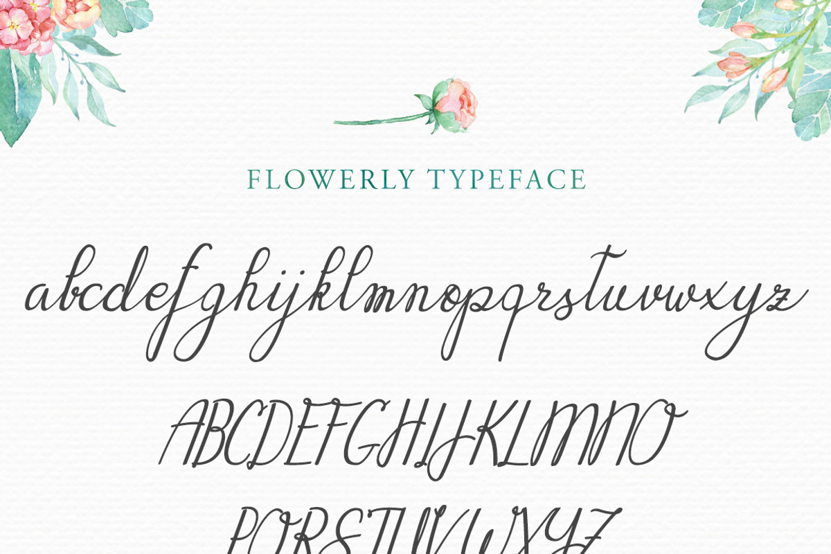 Flowerlly Typeface with Swashes preview 3