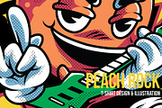 Peach Rock T-Shirt Illustration, a Food Illustration by badsyxn (Thumbnail 1 of 5)