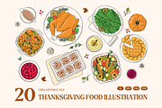 Thanksgiving Food Illustration Set, a Food Illustration by DesignerCandies (Thumbnail 2 of 5)