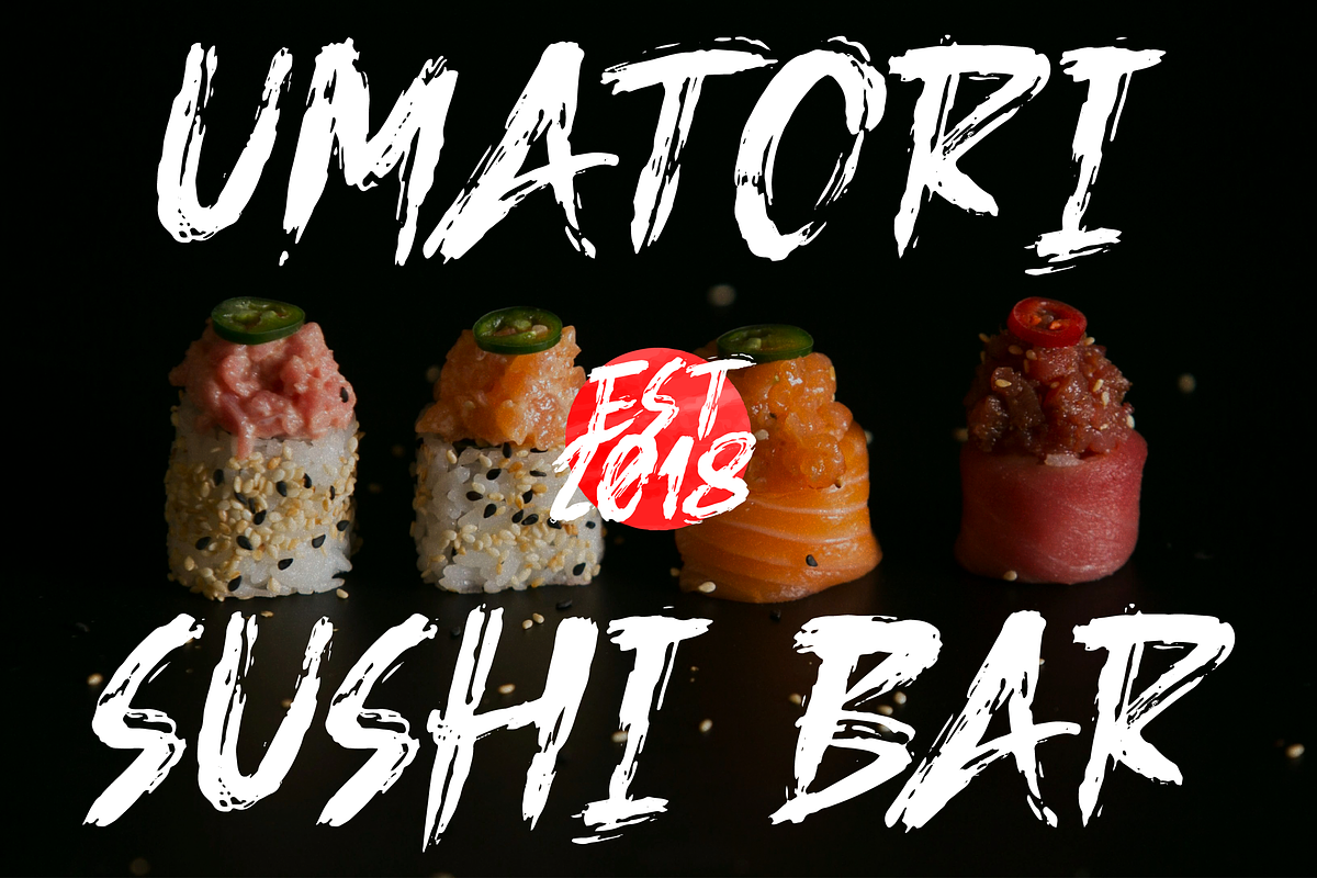 Uminari | Japanese Solid Brush, a Handwritten Font by Denustudios (Photo 2 of 12)