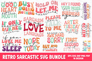 Retro Funny Sarcasm SVG Bundle, an Object Graphic by FiveStarCrafting