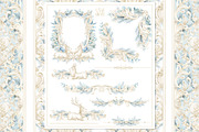 Winter Deer Borders, wedding png, a Decorative Illustration by WonderWonder (Thumbnail 2 of 18)