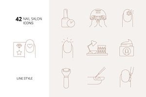 42 Nail salon icons
