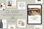 CLASSY Paper Based Instagram Creator, a Social Media Template by SNIPESCIENTIST (Thumbnail 1 of 33)