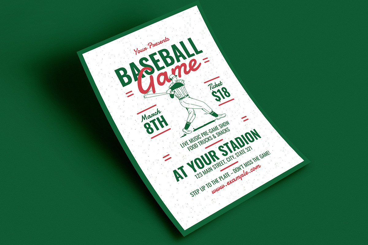 Retro Baseball Game Event Flyer, a Flyer Template by Guuver (Photo 3 of 3)