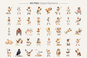 Vintage Animal Baseball PNGs, an Illustration by Artnoy (Thumbnail 2 of 8)