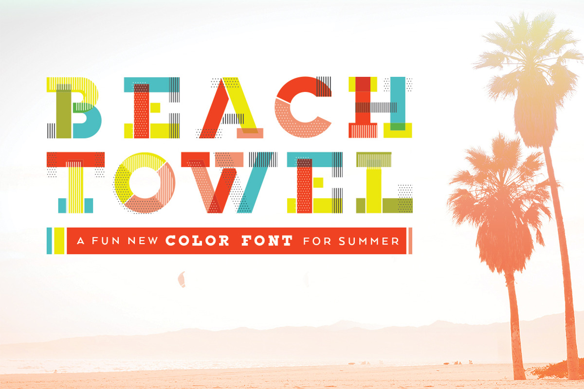 Beach Towel Color Font, a Slab Serif Font by Anugraha Design (Photo 1 of 8)
