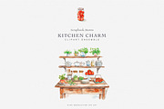 watercolor cozy kitchenware clipart, a Decorative Illustration by Patishop Art (Thumbnail 5 of 9)