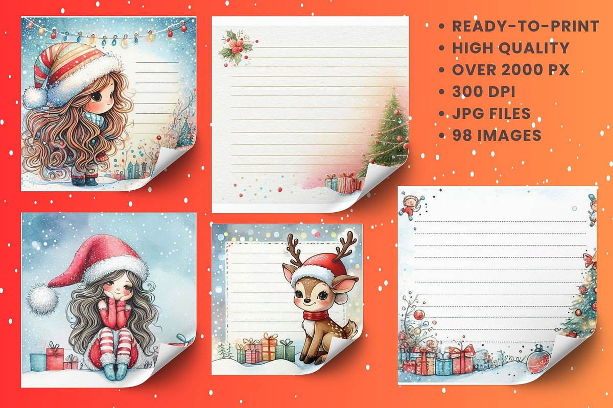 Whimsical Christmas Notepads, a Stationery Template by Traveling Designer (Photo 3 of 4)