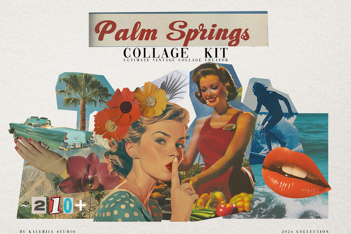 Palm Springs Collage Creator Set, an Object Graphic by Kaleriia (Photo 1 of 11)
