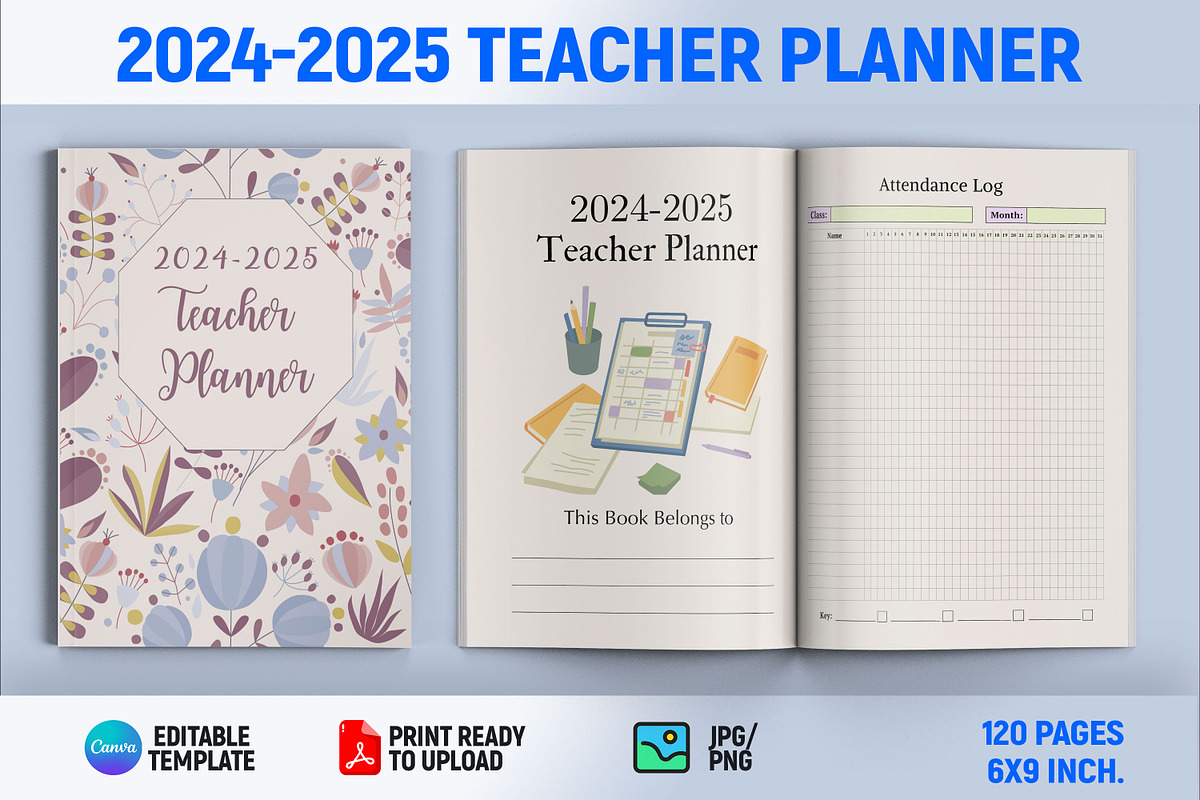 2024-2025 Teacher Planner, a Print Template by Book2bees (Photo 1 of 4)