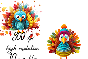 CRAZY TURKEY THANKSGIVING CLIPART, an Animal Illustration by Daring Digies (Thumbnail 5 of 8)