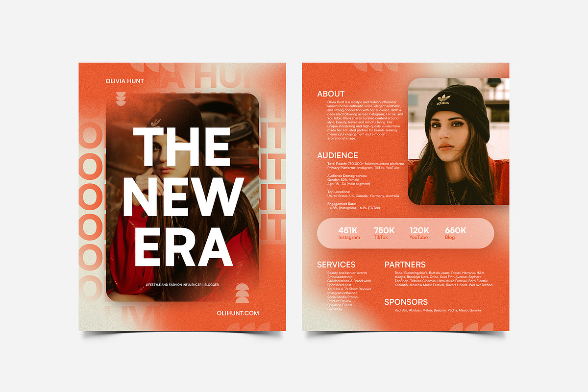 Influencer Press Kit Template, a Resume Template by vinyljunkie (Photo 2 of 8)