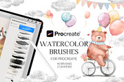 Watercolor Procreate Brushes, a Brush Add-On by AlineArtStore (Thumbnail 1 of 17)