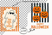 Retro Halloween Clipart Spooky Print, a Seasonal Illustration by SugarCloudStudioArt (Thumbnail 2 of 5)