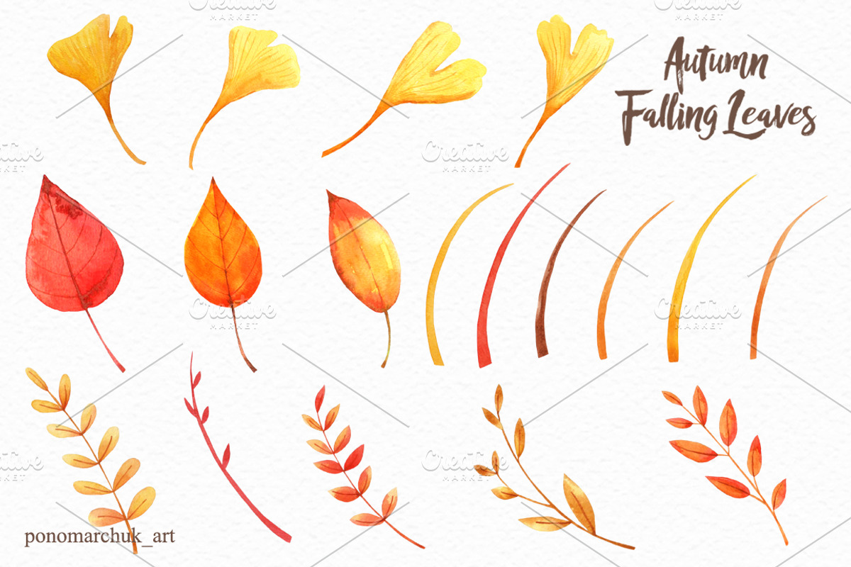 Autumn falling leaves, an Animal Illustration by Colibri Watercolor (Photo 6 of 10)