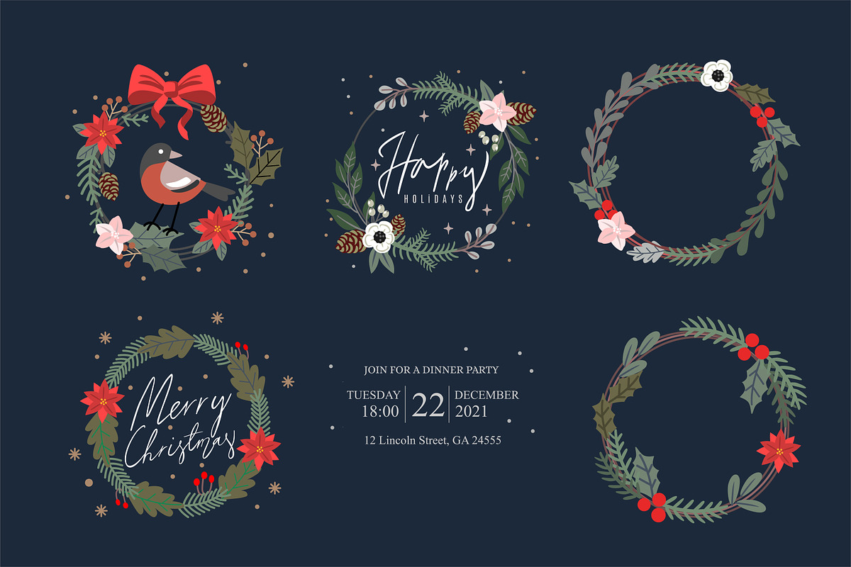 Christmas spirit. Xmas collection., a Decorative Illustration by bioraven (Photo 4 of 17)