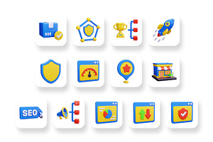 Seo 3D Icons