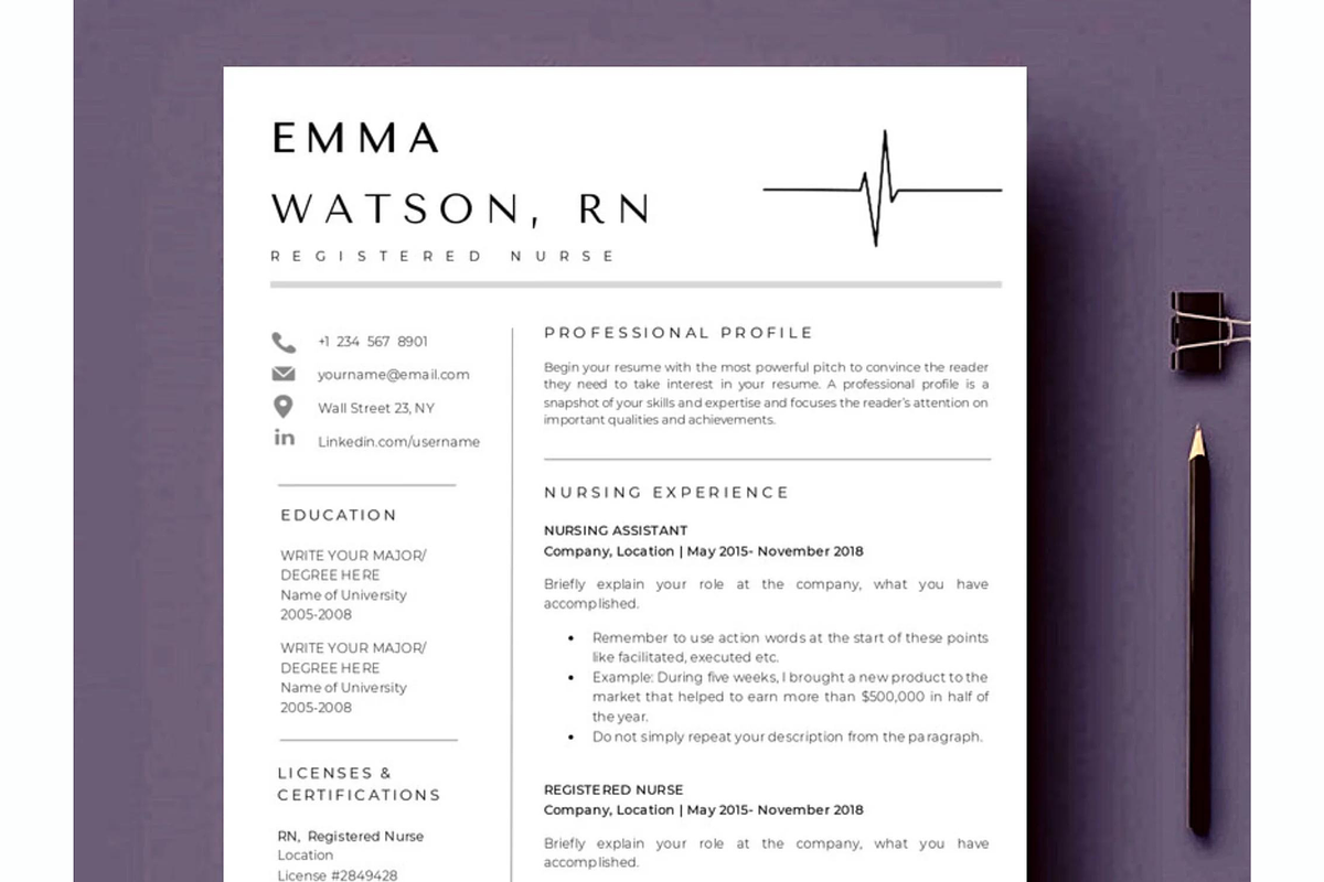 Registered Nurse Resume template, a Resume Template by Climbwithelevator (Photo 1 of 6)