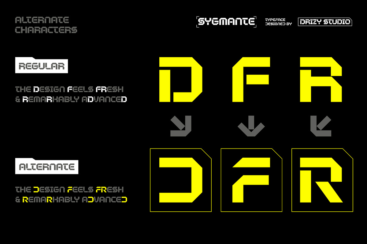 Sygmante – Modern Sci-Fi Display, a Sans Serif Font by Drizy (Photo 5 of 10)