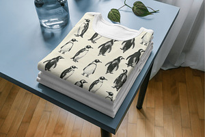 8 Penguin Parade Seamless Patterns