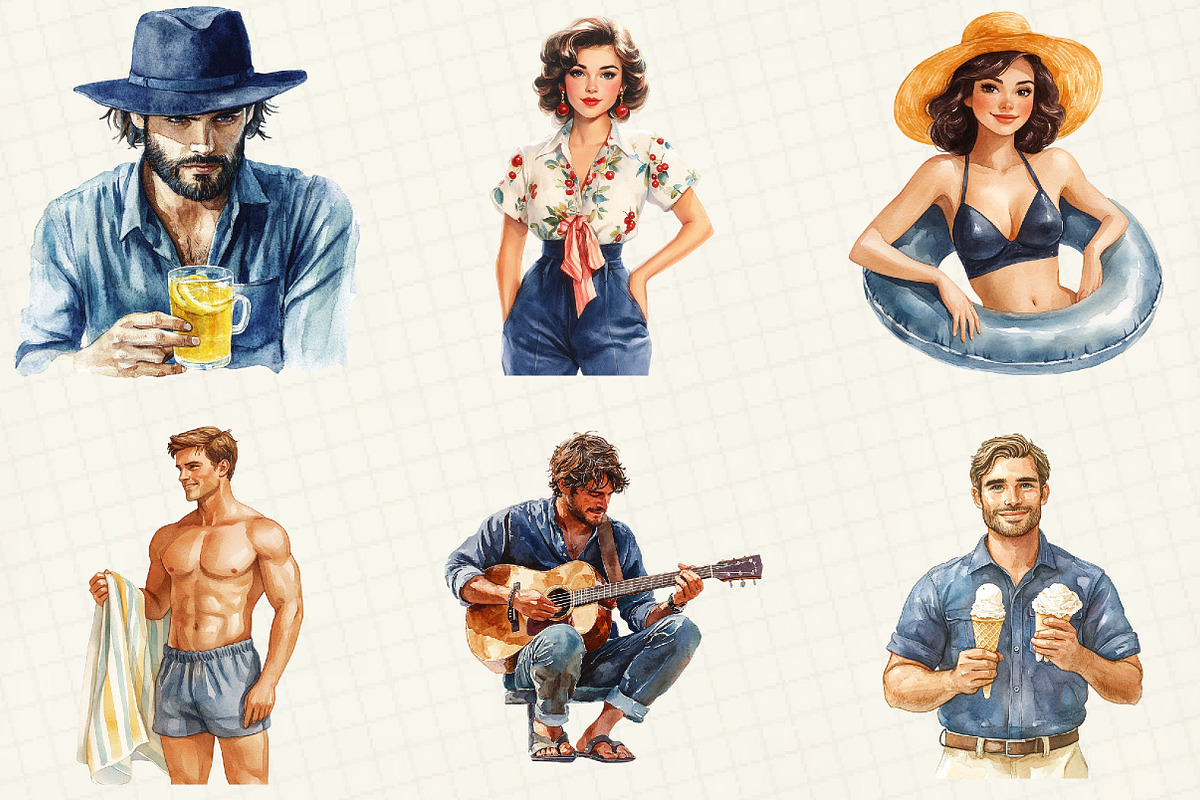 Navy Summer Outdoor Clipart, an Illustration by OK Design (Photo 5 of 5)