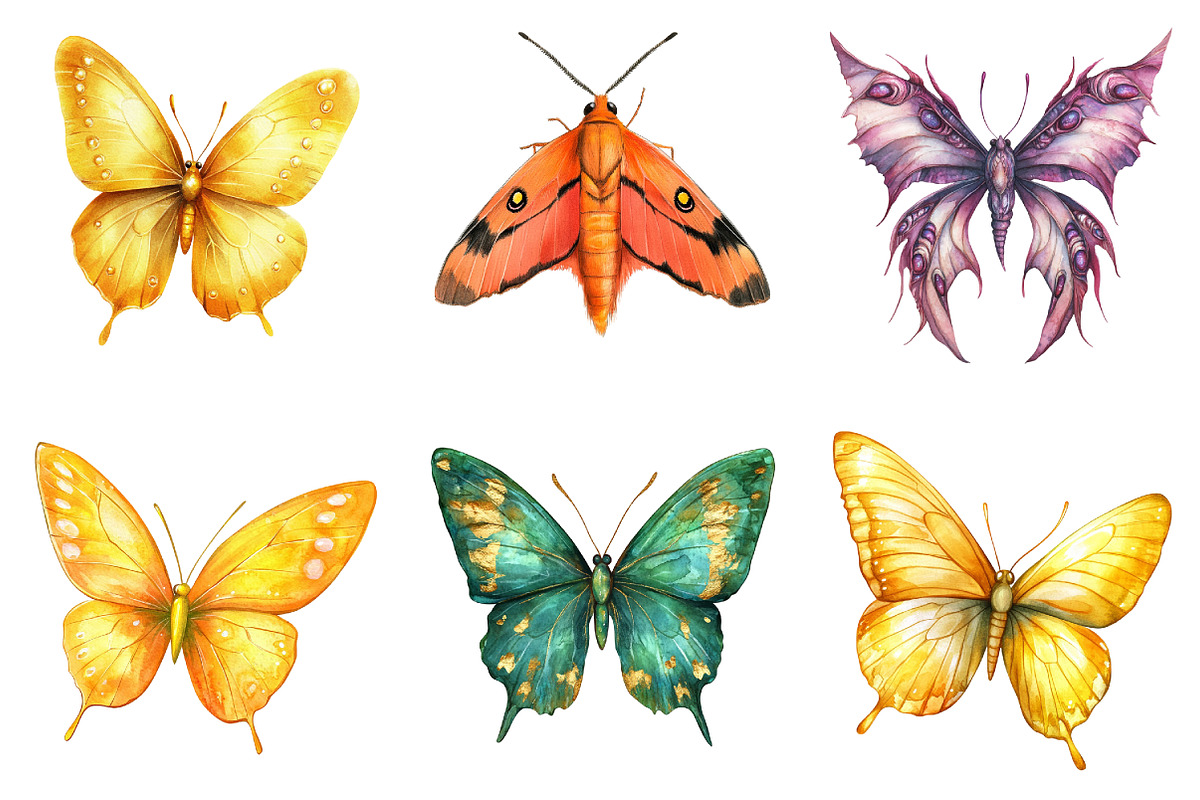 Watercolor Butterfly Clipart Png, a Seasonal Illustration by DreamArtGraphic (Photo 3 of 4)