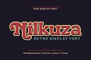 Nilkuza - Retro Display Font, a Serif Font by twinstd