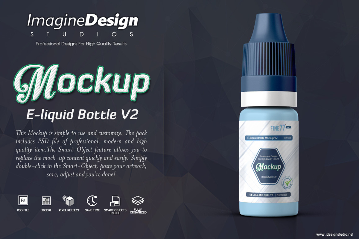 E-liquid Bottle Mockup V2, a Packaging Mockup by idesignstudio (Photo 2 of 6)