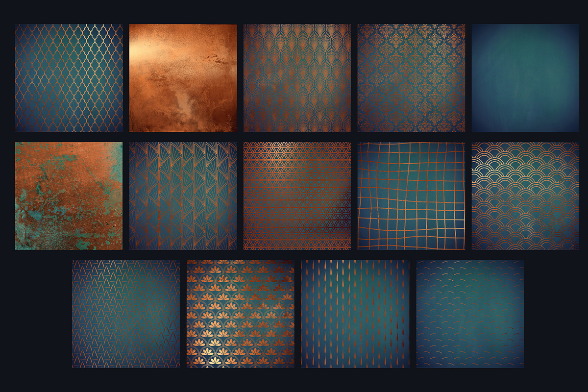 Copper teal backgrounds, a Pattern Graphic by Paper Farms (Photo 2 of 2)