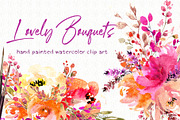Lovely Bouquets - Watercolor, an Illustration by MariaScaroniAtelier (Thumbnail 1 of 8)